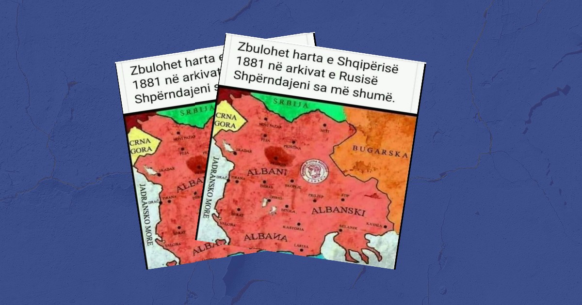 Informacioni i rremë për hartën e Shqipërisë të vitit 1881 të zbuluar