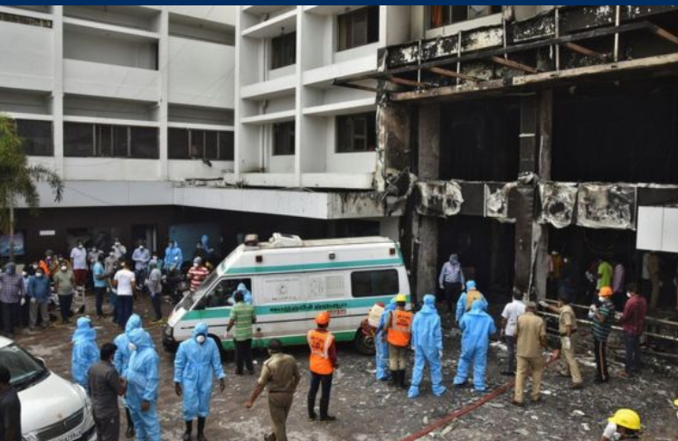 Indi, 7 të vdekur nga zjarri në hotelin që po përdorej si spital për COVID-19